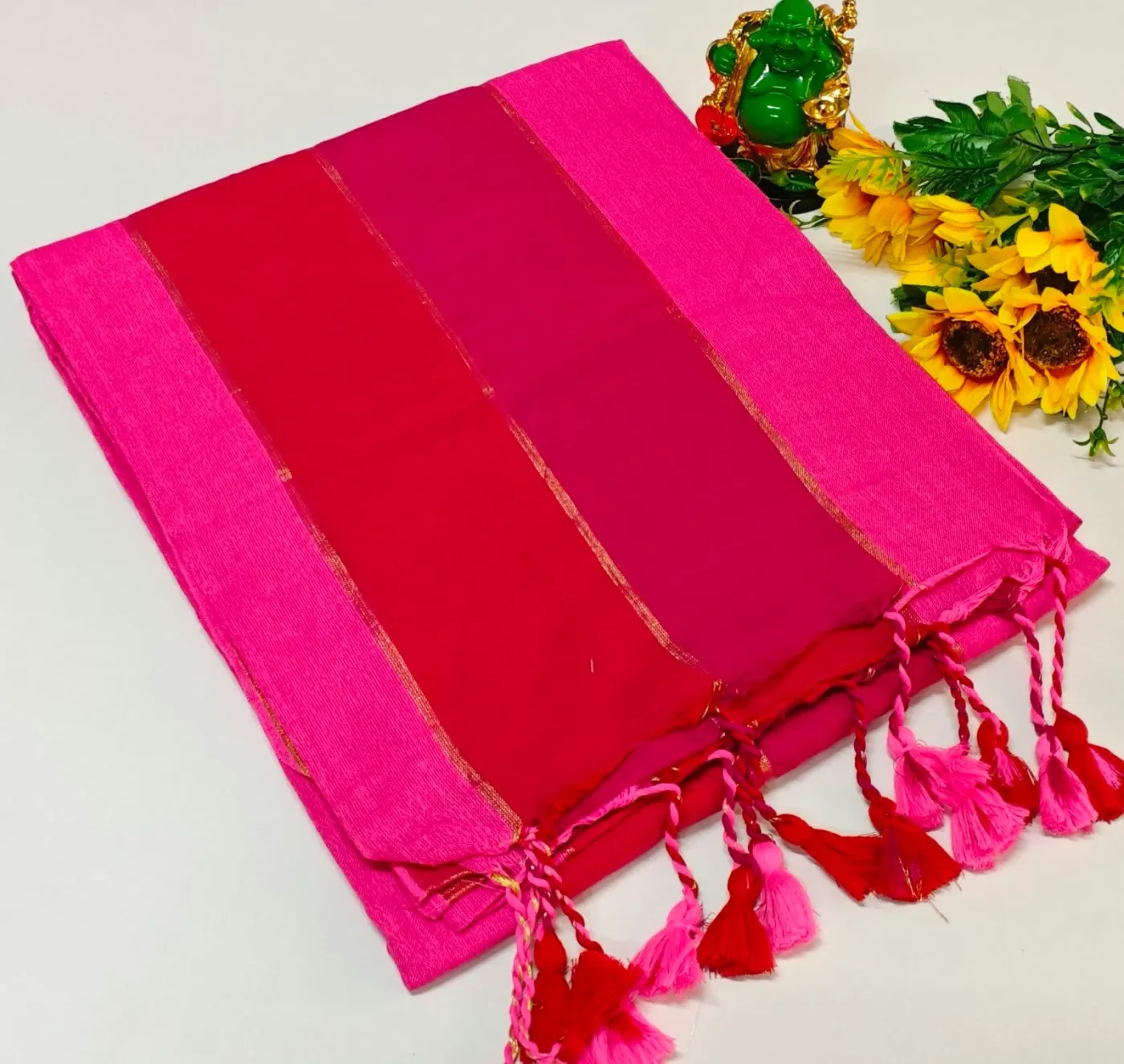 Gorgeous Rainbow Khadi Cotton Saree
